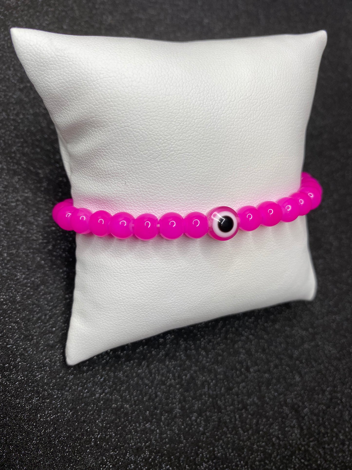 1 color pink evil eye bracelet