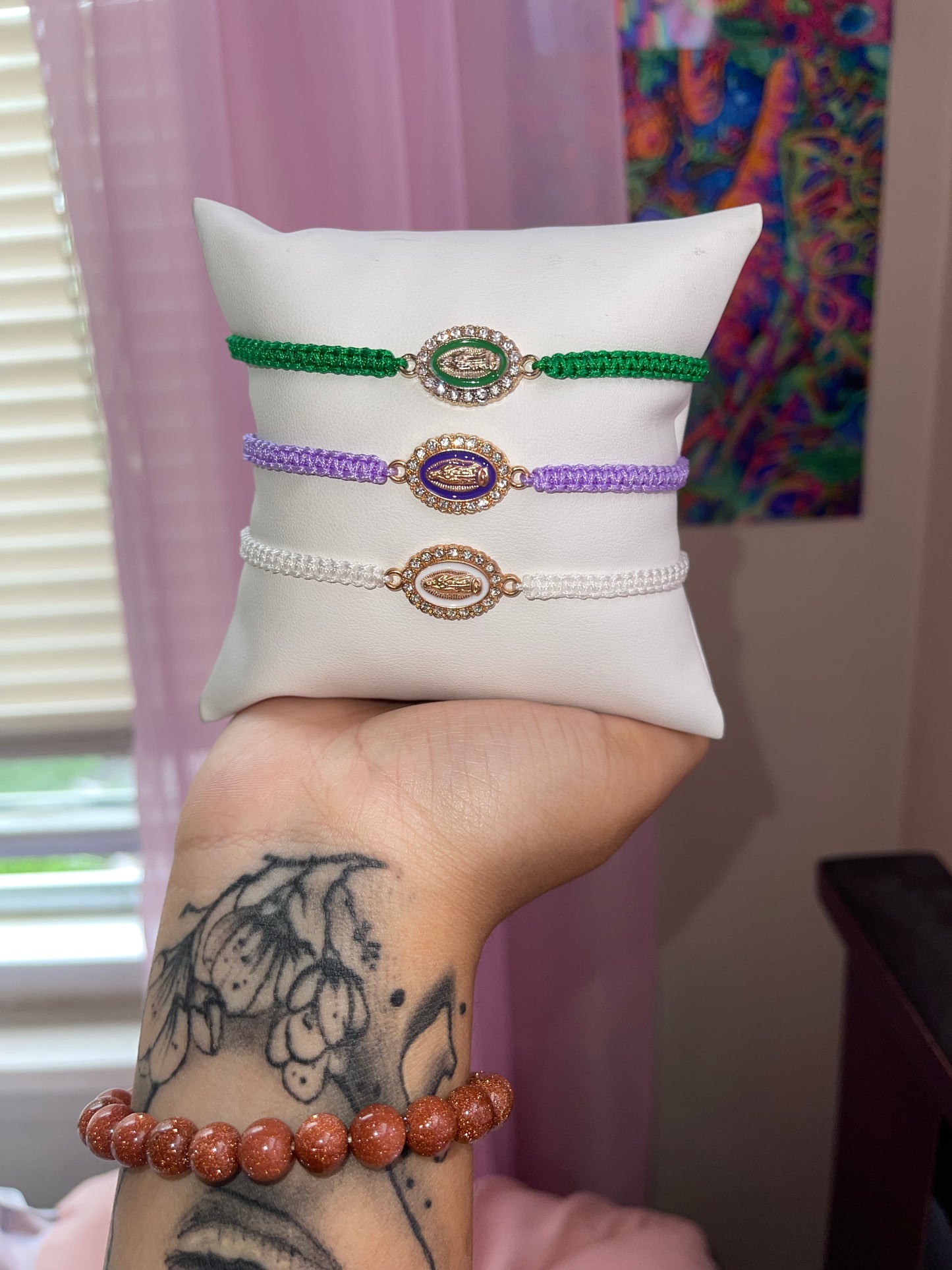 Virgin Mary string bracelet