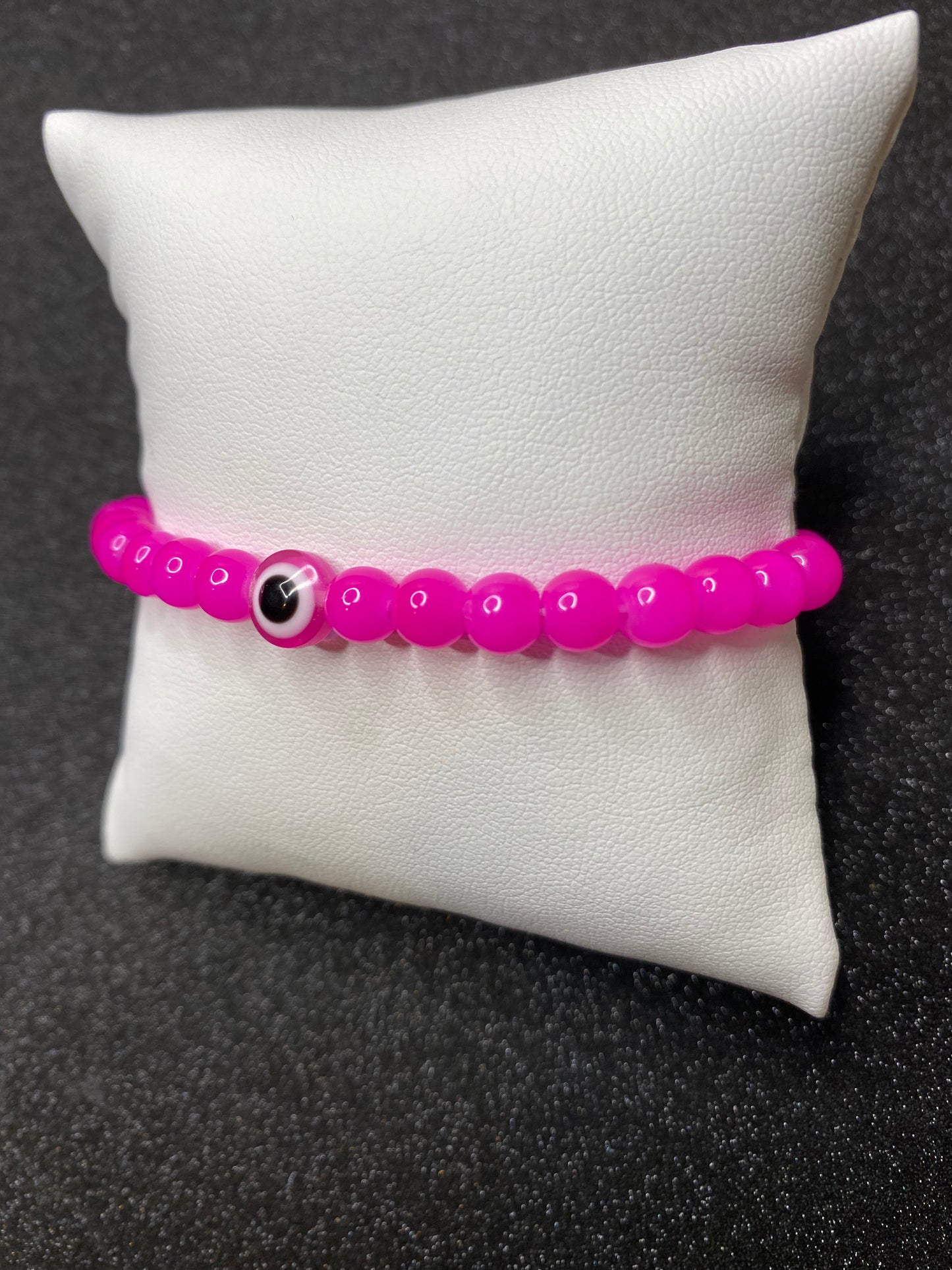 1 color pink evil eye bracelet