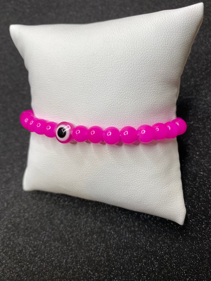 1 color pink evil eye bracelet