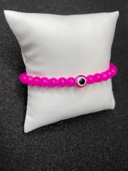 1 color pink evil eye bracelet