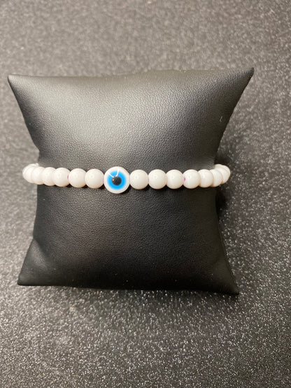 1 color white evil eye bracelet
