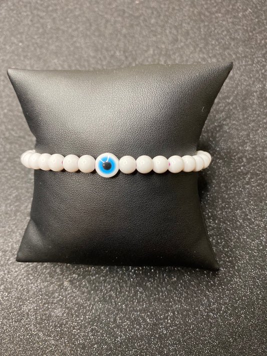1 color white evil eye bracelet