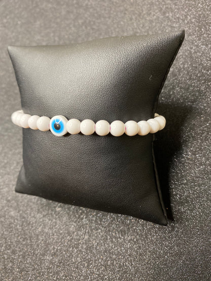 1 color white evil eye bracelet