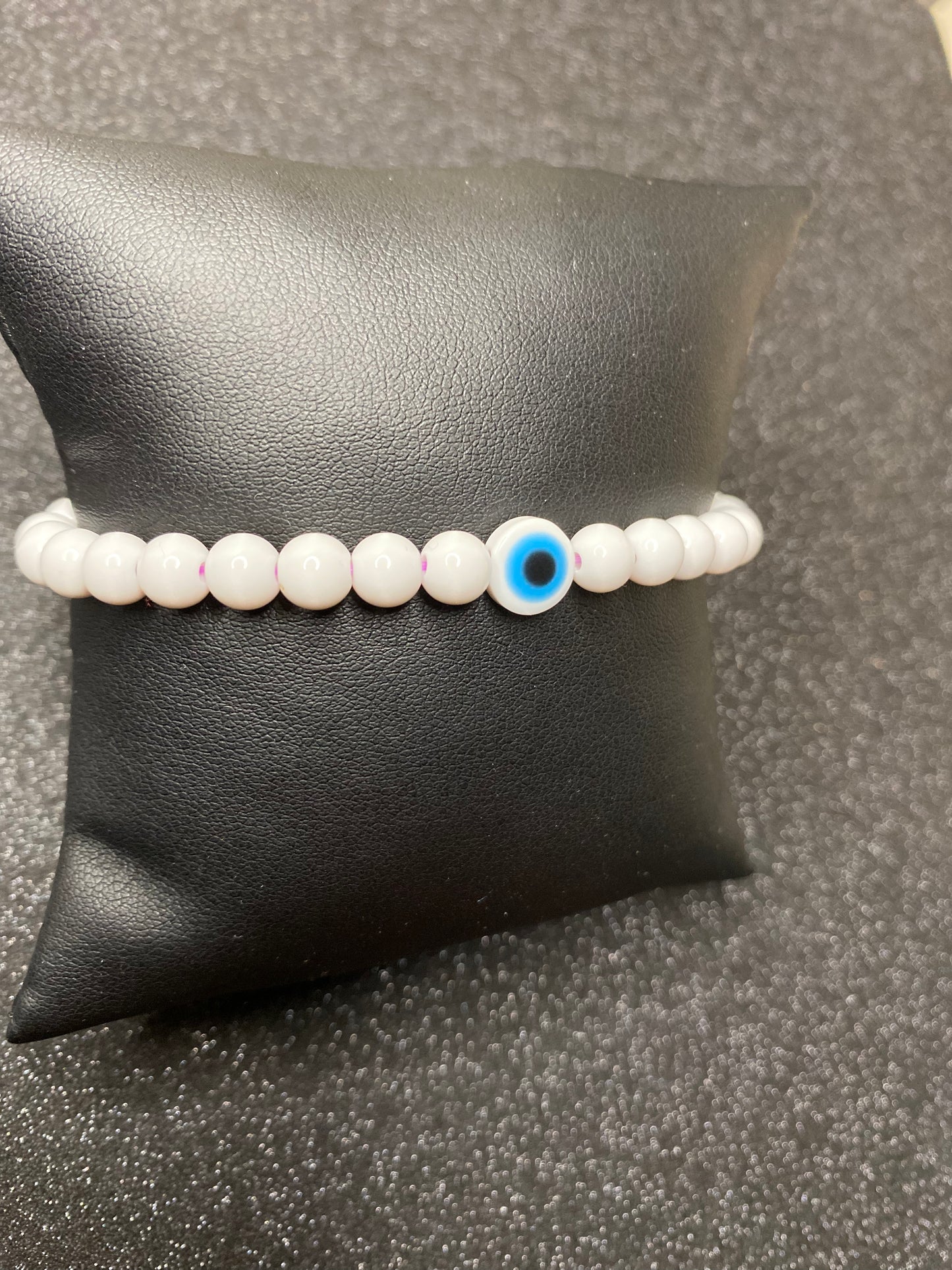 1 color white evil eye bracelet