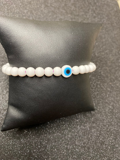 1 color white evil eye bracelet